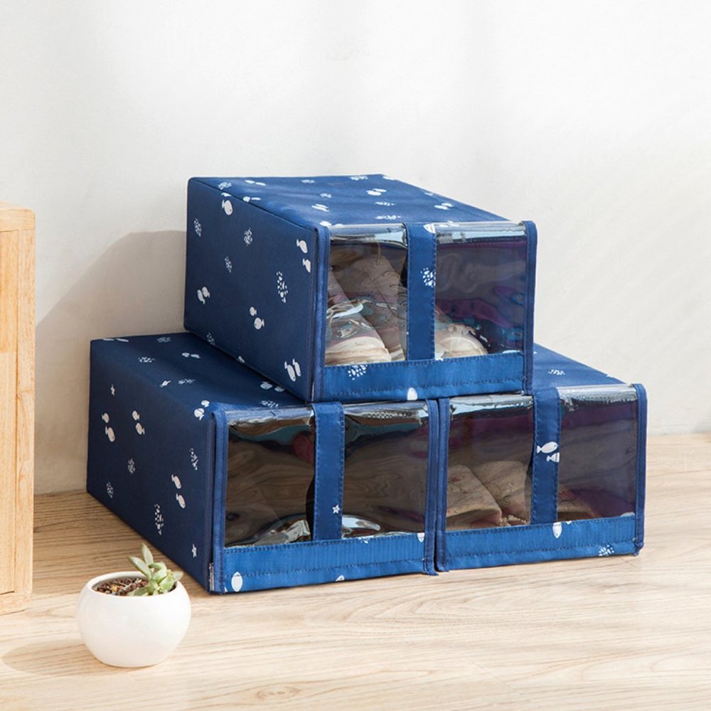 Foldable Shoe Storage Box Organizer Fabric